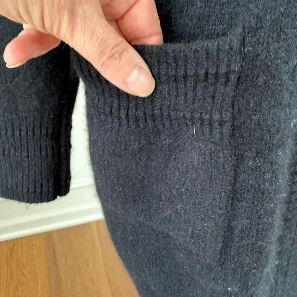 The Cashmere Project Black Open Front 100% Cashmere Cardigan Sweater $316 S
